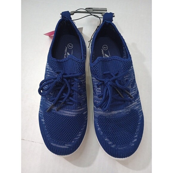 Pro Player Boys  Lightweight Lace Up Low Top Sneaker Shoes Blue  Size 2 - Picture 1 of 8